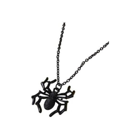 Spider Necklace Earrings Set Halloween Jewelry Halloween Costume Spiderweb Chain - Picture 5 of 6